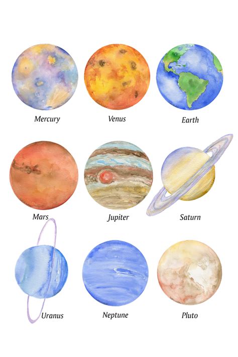 Solar System Planets Watercolor Art Print by Susan Windsor - X-Small ...