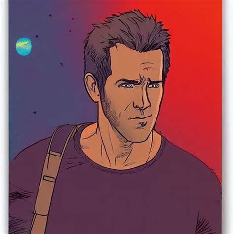 Ryan Reynolds Retro Minimalist Portrait By Jean Stable Diffusion