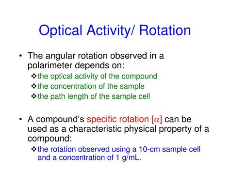 PPT Optical Activity Optical Rotation PowerPoint Presentation Free