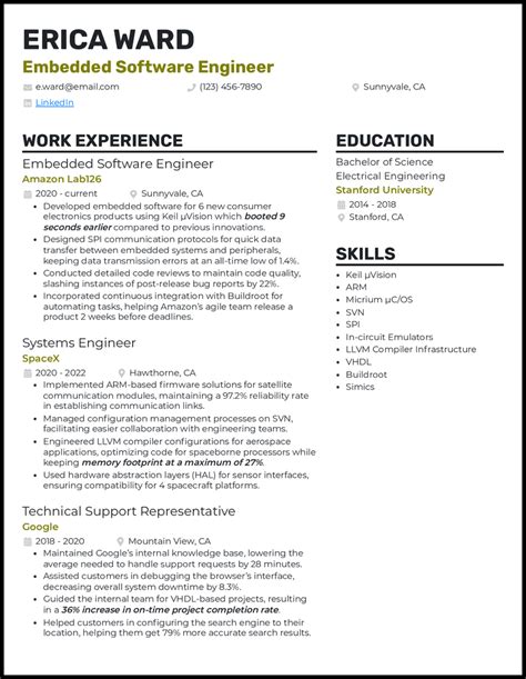 5 Embedded Software Engineer Resume Examples For 2024