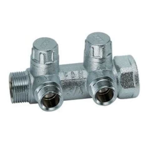 Балансировочный коллектор FAR 3/4" (НР-ВР) с 2 отв. 1/2" EU, хром ...