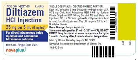 Diltiazem Injection FDA Prescribing Information Side Effects And Uses