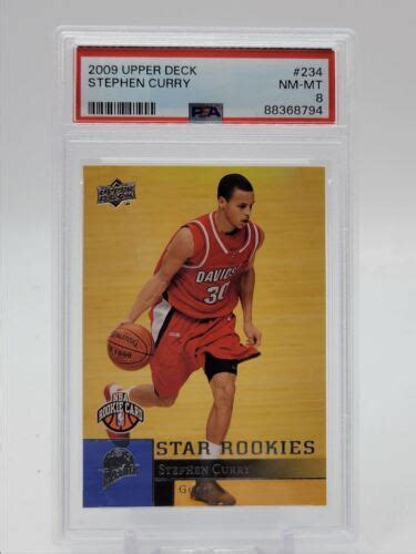 STEPHEN CURRY 2009 10 UPPER DECK STAR ROOKIES WARRIORS 234 RC PSA 8