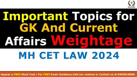 Mhcet Law 2024 Gk And Current Affairs Must Know Topics And Weightage