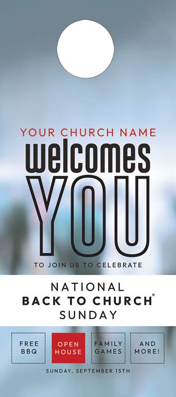 Back To Church Welcomes You Door Hanger Church Invitations Outreach