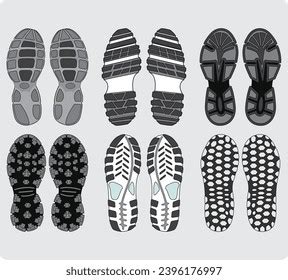 Shoe Sole Design Pattern Set Vector Stock Vector (Royalty Free ...