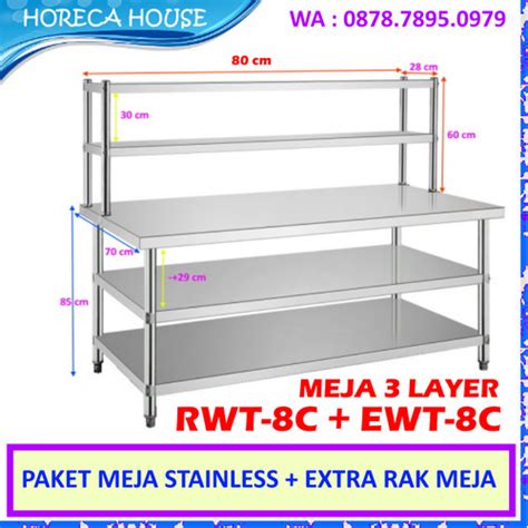 Jual Paket Meja Dapur Stainless RWT 8C 2 Dan Extra Rak EWT 8C Jakarta