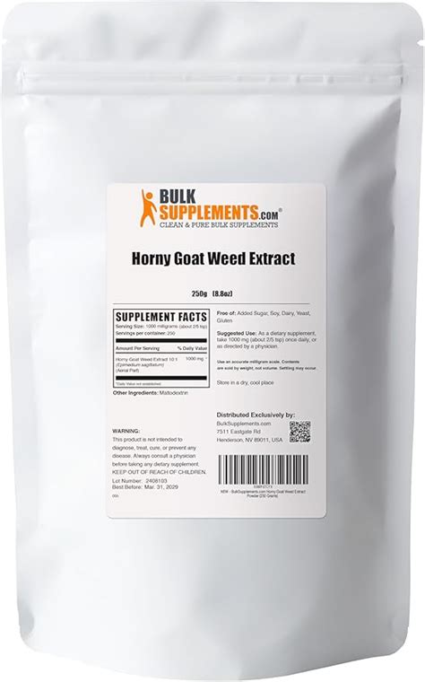 Amazon Bulksupplements Horny Goat Weed Extract Epimedium