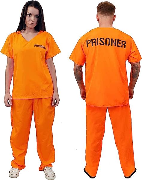 Costume De Prisonnier Adulte Unisexe S Haut De Prisonnier Orange