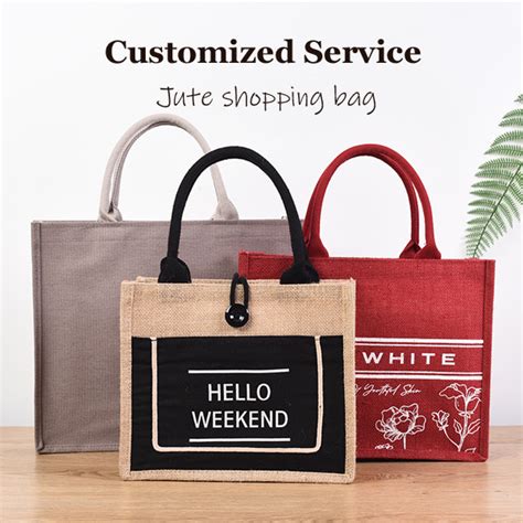 Hot Sell Laminated Jute Natural Fabric Friendly Tote Bags Screen