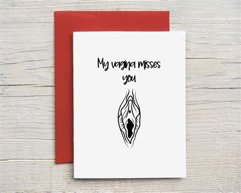 My Vagina Misses You Prison Wife Card Long Distance Relationship Card Love Card Funny