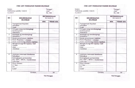 Cek List Persiapan Pasien Rujukan PDFCOFFEE