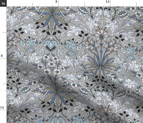 Hyacinth In Blue Aspen William Morris Fabric Spoonflower