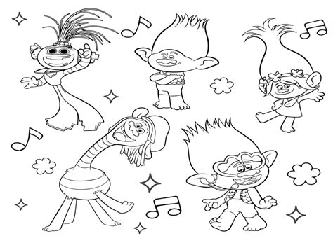 Trolls World Tour Coloring Pages Printable For Free Download