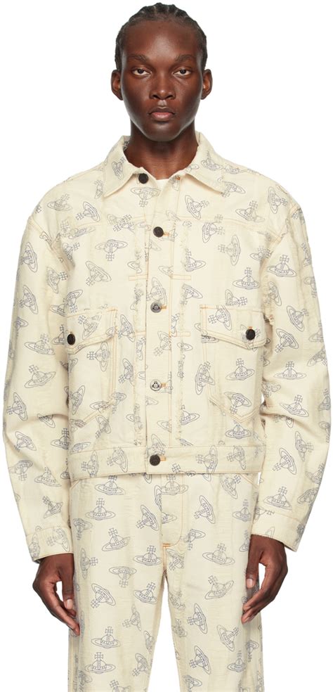 Off White Marlene Denim Jacket By Vivienne Westwood On Sale