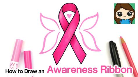 How To Draw An Awareness Ribbon Breast Cancer Youtube