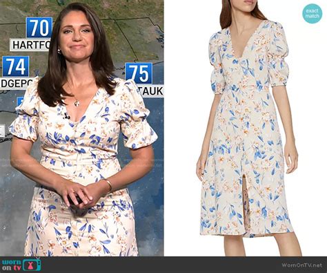 WornOnTV Marias Beige Floral V Neck Dress On Today Maria Larosa