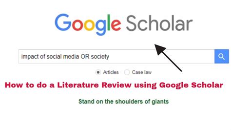 How To Do A Literature Review Using Google Scholar Youtube