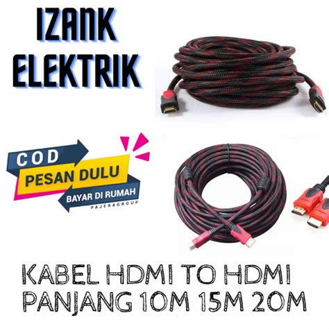 Jual Kabel Hdmi M M M Serat Jaring Hdmi To Hdmi Tv Cctv Ps