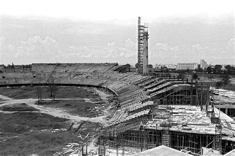 Singapores National Stadium Under Construction At Kallang History Of