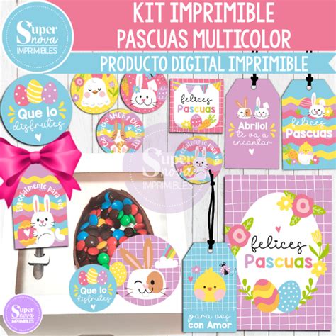 KIT IMPRIMIBLE PASCUAS MULTICOLOR Supernova Imprimibles