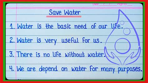 10 Lines Easy Essay On Save Water In English Ll Save Water 10 Lines