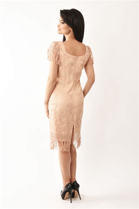 Rochie Dantela Catalina Bej Nude Emag Ro