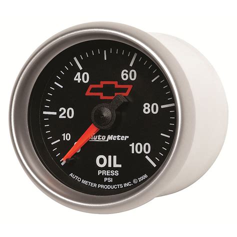 AutoMeter 2 1 16in Oil Pressure Gauge 0 100 PSI Mechanical GM Black