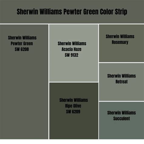 Sherwin Williams Pewter Green Color Strip In 2023 Sherwin Williams