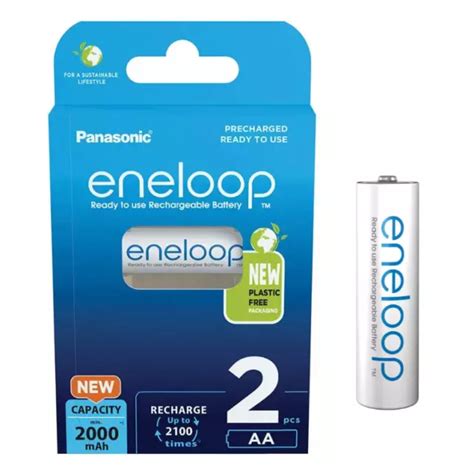 2 X Panasonic Eneloop Aa 2000mah Ni Mh Piles Rechargeable Bk 3mcde 2be