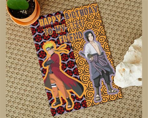 Printable Anime Birthday Card For Best Friend Cool Anime Etsy