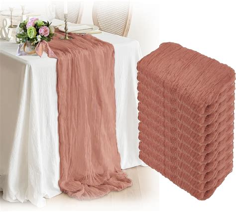 Amazon Pack Dusty Rose Cheesecloth Table Runner Ft Boho