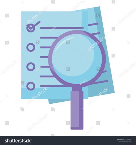 Magnifying Glass Checklist Design Vector De Stock Libre De Regalías 1279198069 Shutterstock