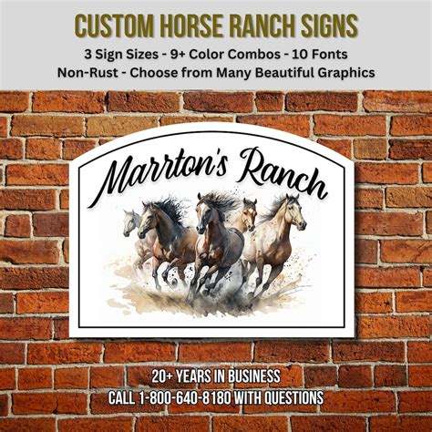 Custom Ranch Signs Personalized Outdoor Signs Horse Farm Sign Outdoor ...