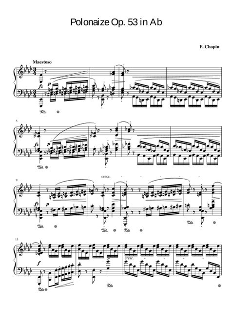 Chopin Polonaise Op In Ab Major Heroic Sheet Music Fr D Ric