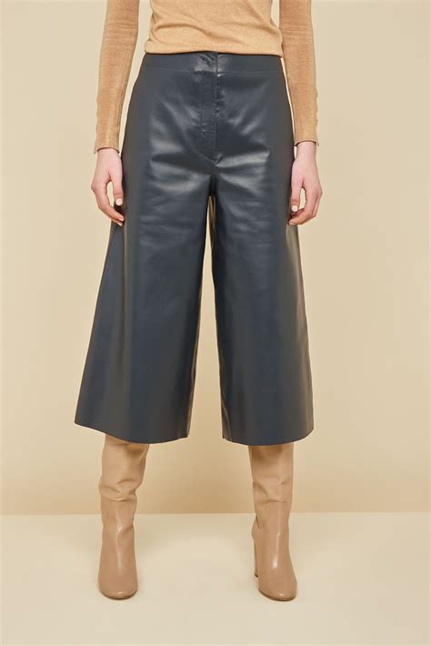 Navy Leather Culottes Women Gushlow And Cole