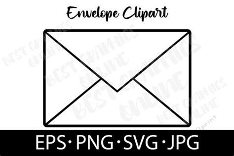 Envelope Silhouette Vector EPS SVG PNG Postal Mail Letter Envelope