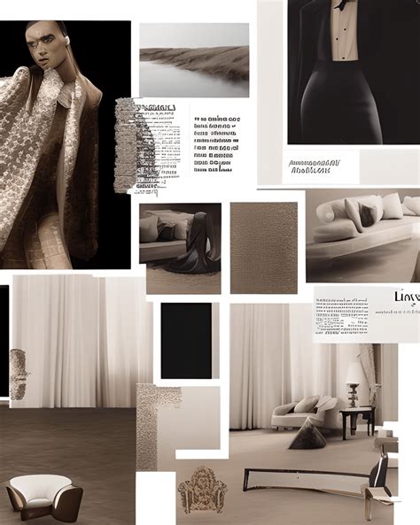 Analyse graphique numérique pour Luxury Trend Moodboard pour l année