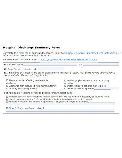 FREE 10+ Hospital Discharge Summary Samples [ Patient, Therapy, Maternity ]