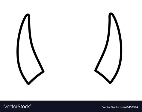 Devil Horns Halloween Outline Horns Image Vector Image