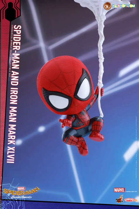 Hot Toys Cosb Spider Man Homecoming Cosbaby Bobble Head Series Spider Man And Iron Man