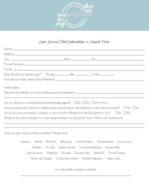 Fillable Online Brow And Lash Tint Consent Form Fill Online