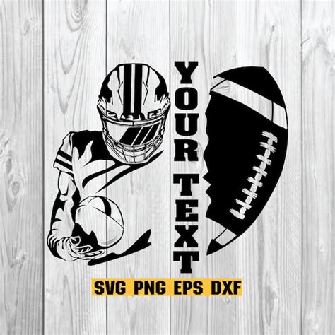 Half Football Player Svg Football Season Svg Football Name Etsy