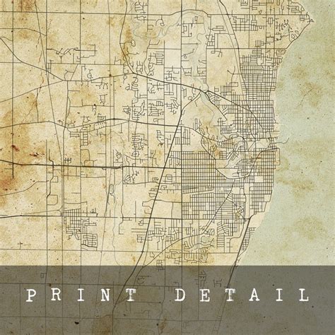 Vintage Racine Map Wisconsin Vintage Style Map City Map Etsy