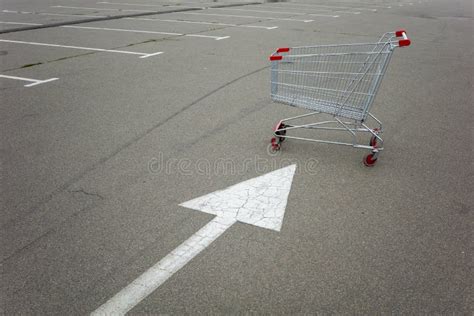 Supermarket Parking Trolley Metal Shopping Cart Stock Image Image Of