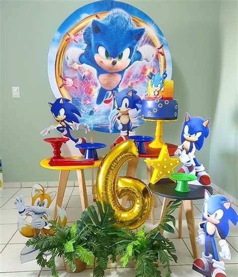 Aniversário Do Sonic Simples - Festa Sonic!! | Festa sonic, Festas de aniversário do sonic, Aniversario