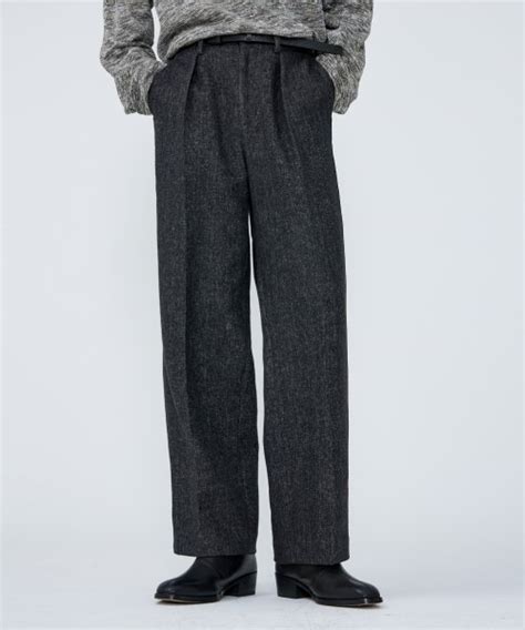 MUSINSA MARTIN PLAN One Tuck Wool Slacks BLACK