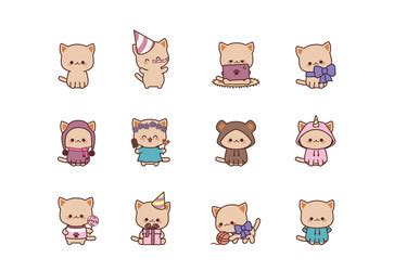 Chibi Cat Vector Images (over 420)