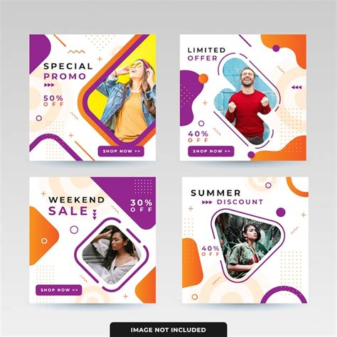 Premium Vector Social Media Post Design Templates Pack