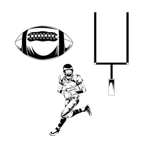 Premium Vector American Football Set Stock Vector